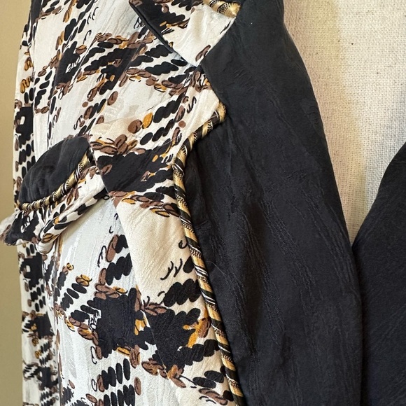 Vintage 80s 100% Silk Houndstooth Blazer Jacket, Size 10 - Picture 6 of 11